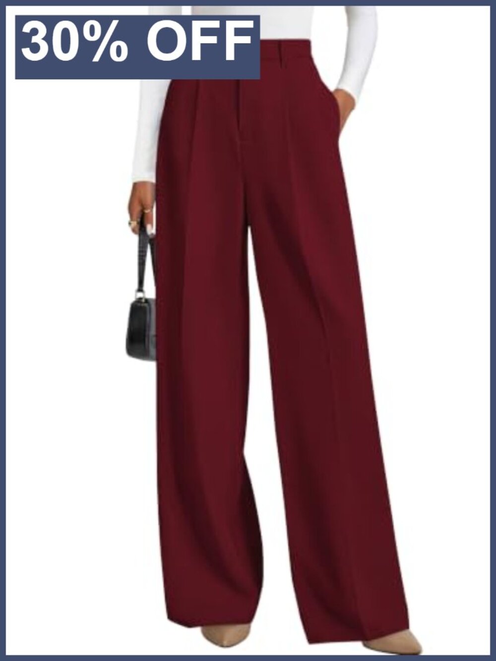PRETTYGARDEN Flowy Wide Leg Dress Pants High Waisted Palazzo Pants